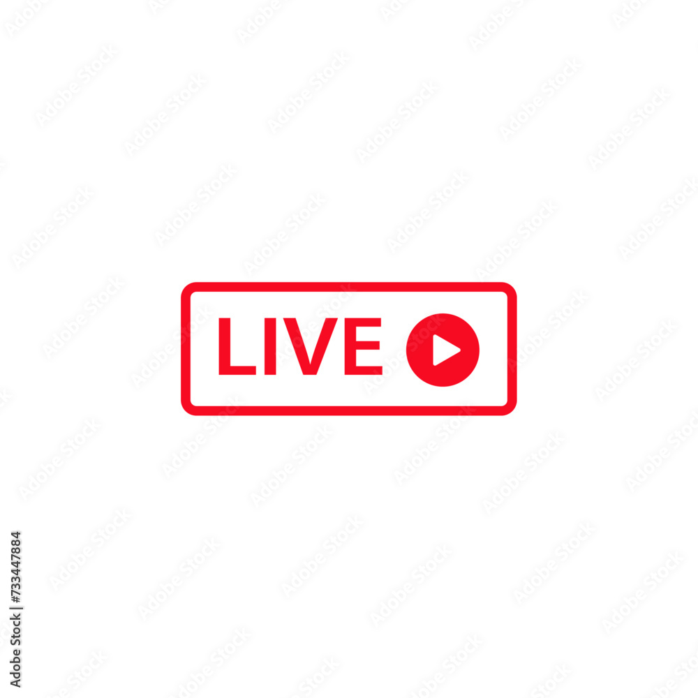 Live streaming icon ,sign. Button for broadcasting, livestream or online stream. Template for tv, channel, live breaking news, social media, online.Vector design isolated on white background Live streaming icon ,sign. Button for broadcasting, livestream or online stream. Template for tv, channel, live breaking news, social media, online.Vector design isolated on white background