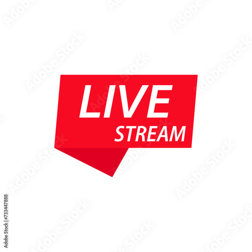 Live streaming  icon ,sign. Button for broadcasting, livestream or online stream. Template for tv, channel, live breaking news, social media, online.Vector design isolated on white background