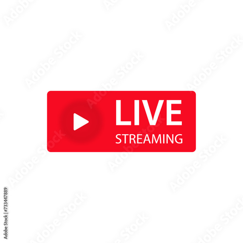 Live streaming  icon ,sign. Button for broadcasting, livestream or online stream. Template for tv, channel, live breaking news, social media, online.Vector design isolated on white background