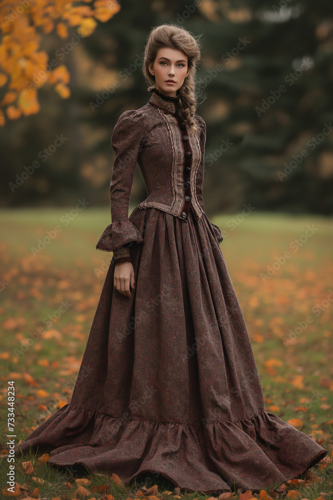 Victorian style clothes young woman. Medieval fashion. Victorian style clothes young woman. Medieval fashion.