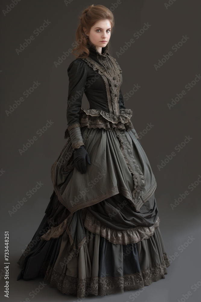 Victorian style clothes young woman. Medieval fashion. Victorian style clothes young woman. Medieval fashion.