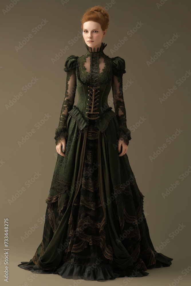 Victorian style clothes young woman. Medieval fashion. Victorian style clothes young woman. Medieval fashion.