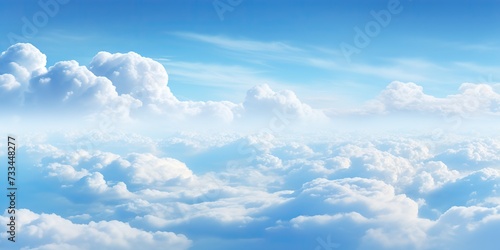 Ligh open air sky with fluffy clouds decoration