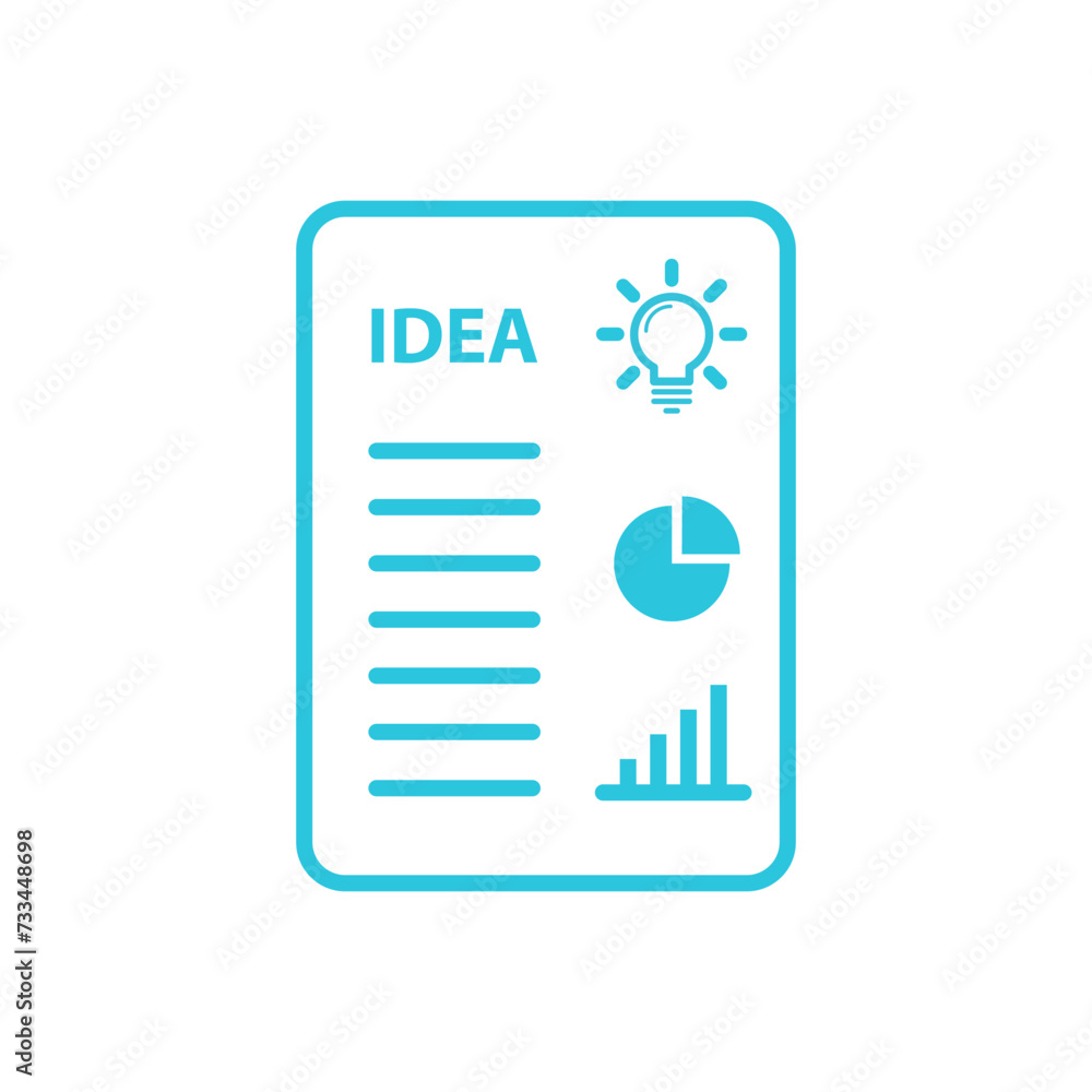 Business idea plan icon. Brom blue icon set. Business idea plan icon. Brom blue icon set.