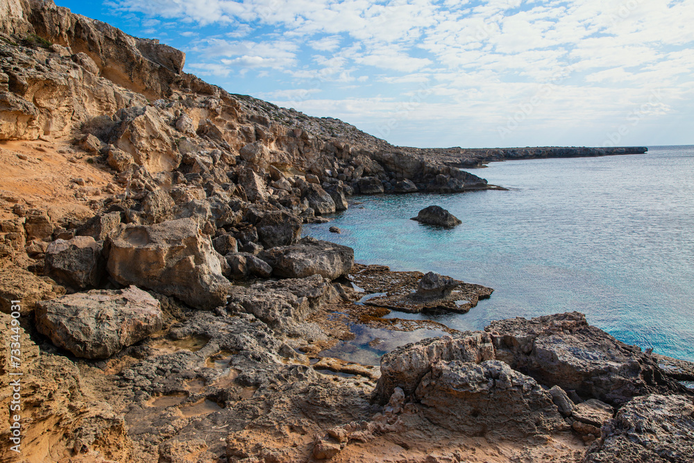 Beautiful landscape of Cape Greco near Aiya Napa, Cyprus. 