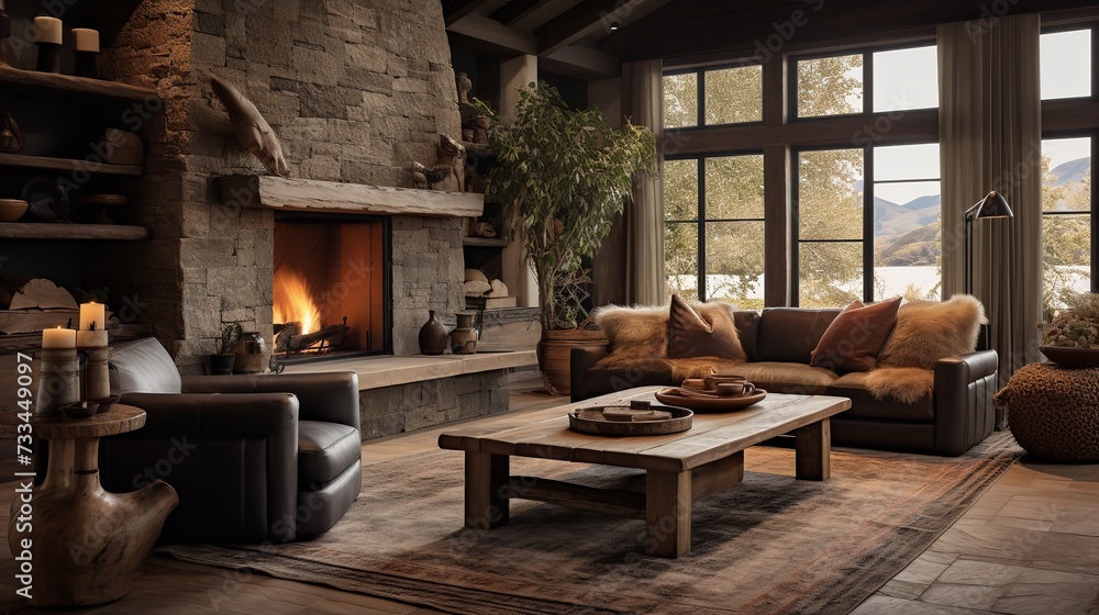 Worldly Charm: Global Nomad Living Room with Cultured Decor and Artifacts Worldly Charm: Global Nomad Living Room with Cultured Decor and Artifacts
