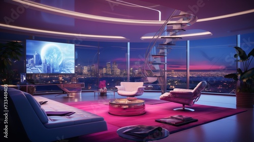 Future Ready: High-Tech Smart Living Room with Cutting-Edge Technology
