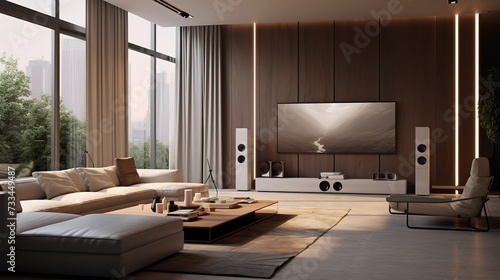 Future Ready  High-Tech Smart Living Room with Cutting-Edge Technology