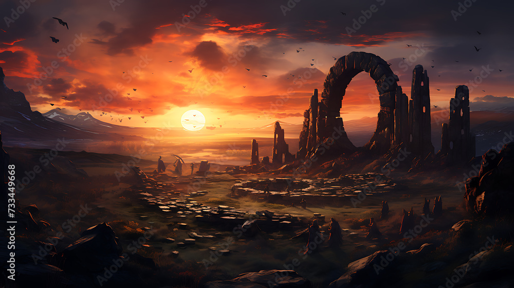 Fototapeta premium sunset over the ocean