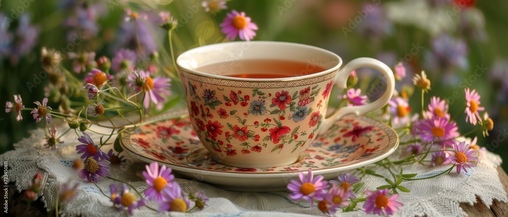 Floral Herbal Tea Elegance