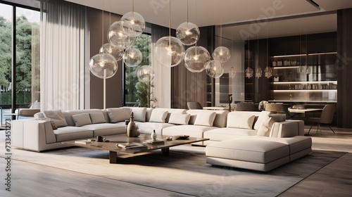 Opulent Modernity  Luxury Living Room with High-End Design and Sleek Finishes