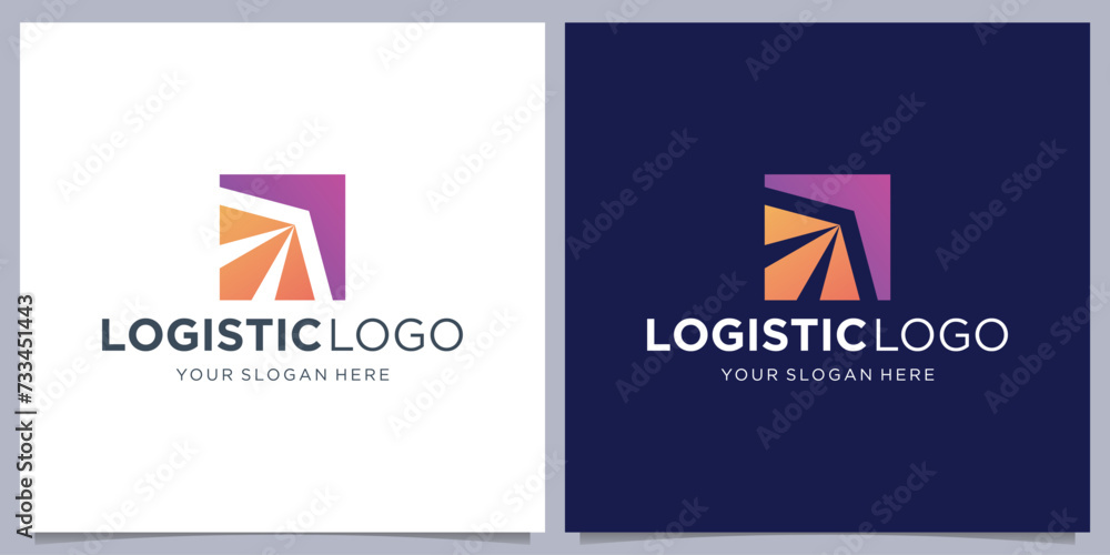 Logo for logistics and delivery company. right Arrow with negative space shape design. Logo for logistics and delivery company. right Arrow with negative space shape design.