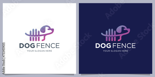 Dog Shelter and Fence House Logo Design for Pet Lover and gradient color branding