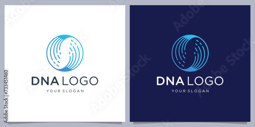 geometry Circular DNA logo design template.icon for science technology