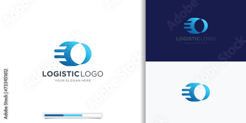 abstract logistic logo circular concept with gradient color branding.