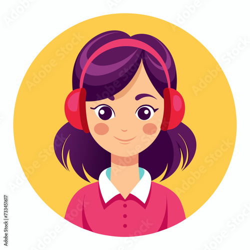 girl wearing headphone	