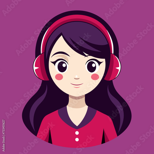 girl wearing headphone	