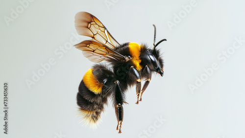 Flying bee on white background. © Stewart Bruce