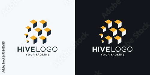 Logo bee honey. Stylish and modern logo for bee products. Vector illustration.