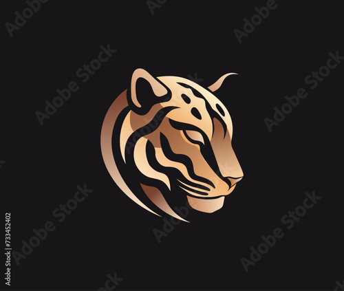 Fototapeta Naklejka Na Ścianę i Meble -  Leopard head logo Wild cat emblem design 