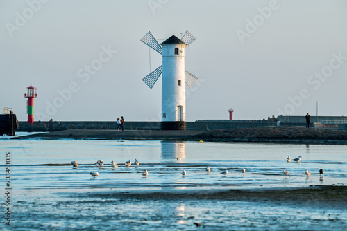 Wind mill  called mühlenbake iat the Baltic Sea photo