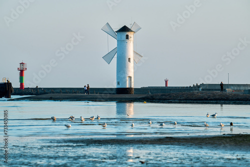 Wind mill called mühlenbake iat the Baltic Sea