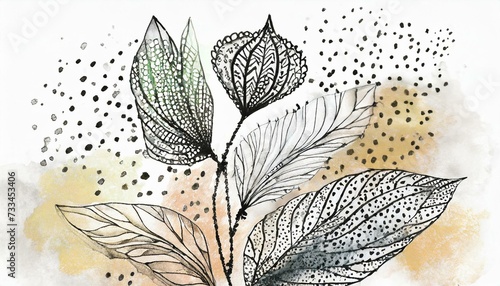 abstract floral background like painted stylish leaves