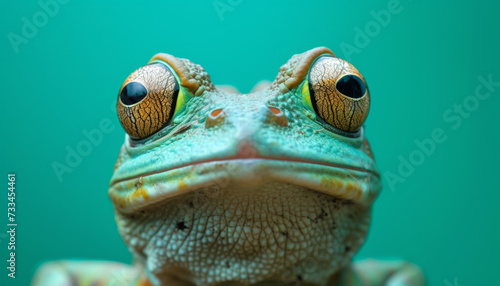 Curious Frog with Enlarged Eyes