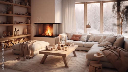 Nordic Harmony: Scandinavian Inspired Living Room, Simplicity & Function © VisualMarketplace