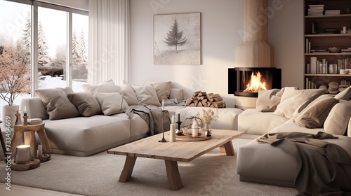 Nordic Harmony: Scandinavian Inspired Living Room, Simplicity & Function