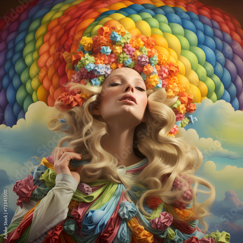 portrait of a woman with colorful makeup