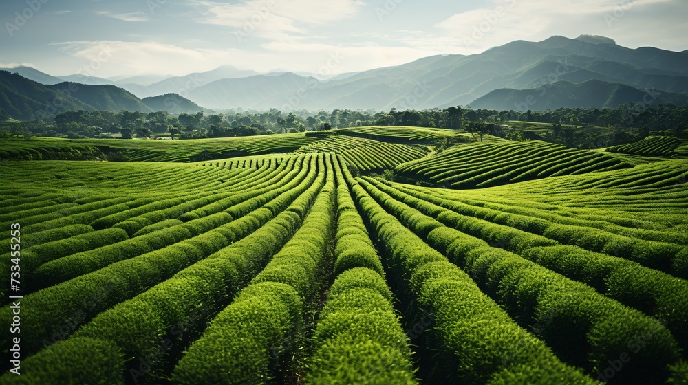 a green field with mountains in the background with Longsheng Rice Terrace in the background