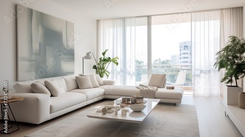 Sleek Urban Minimalism: Chic Living Room with Simplified Elegance © VisualMarketplace
