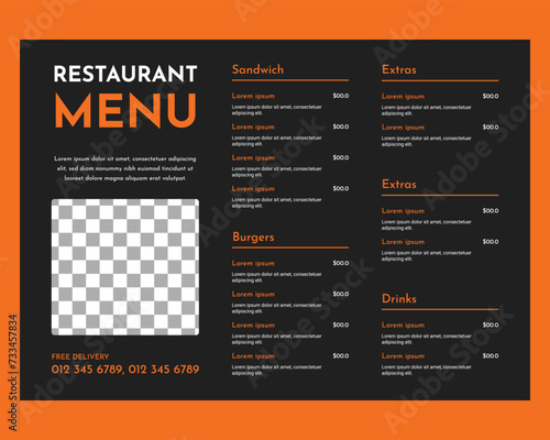 Vector beautiful food menu design template