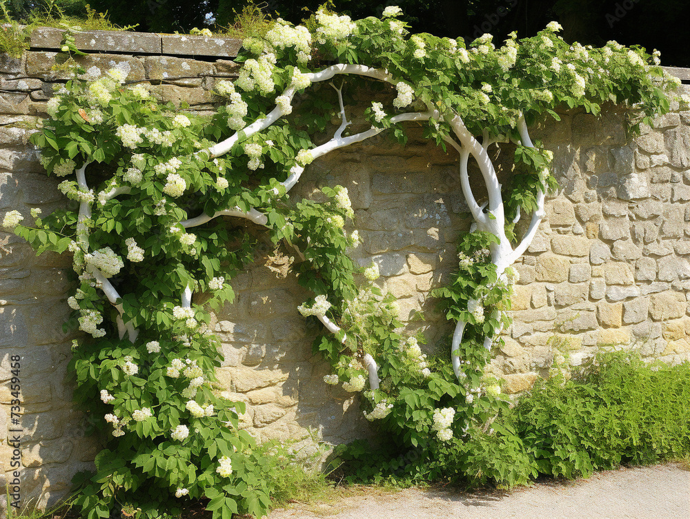 A stunning vine gracefully covers a wall or trellis, creating a natural and enchanting scenery.
