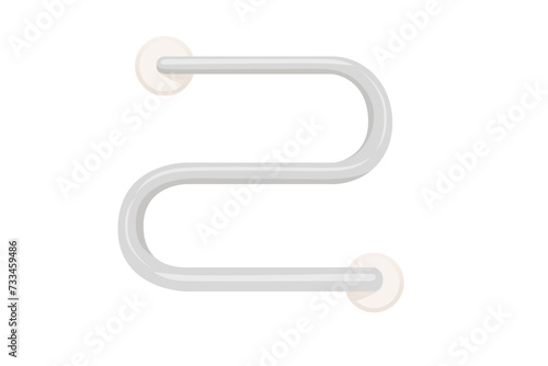 Steel towel rack hanger vector illustration isolated on white background