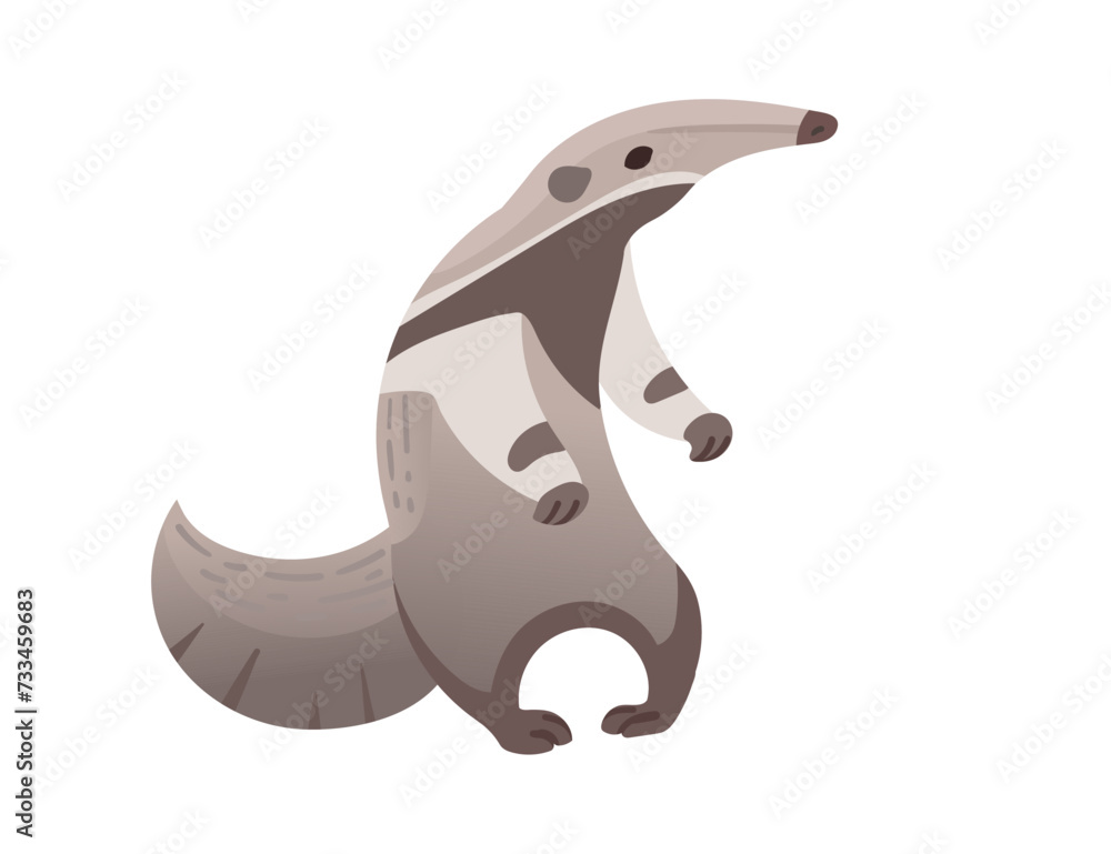 Obraz premium Anteater mammal cartoon animal design vector illustration isolated on white background