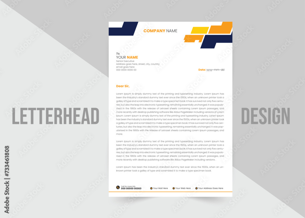 Creative corporate letterhead template design