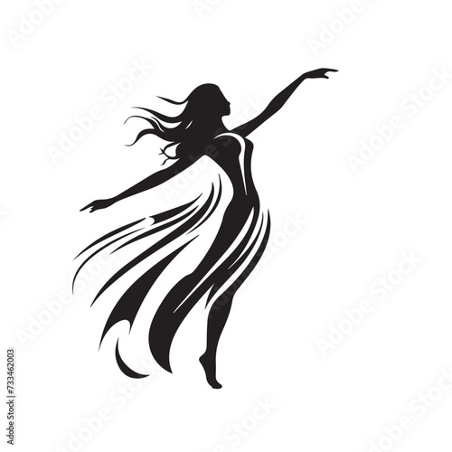 Dancer in cartoon  doodle style . Image for t-shirt  web  mobile apps and ui. Isolated 2d vector illustration in logo  icon  sketch style  Eps 10  black and white. AI Generative
