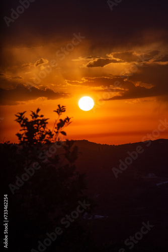 Close up of Dramatic sunset sky with clouds, on Corfu Island, Greece © ernestos