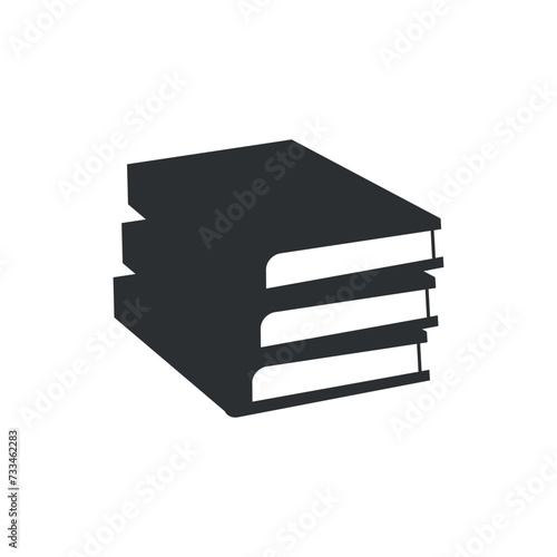 Drawn books on white background