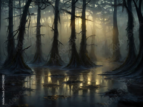 forest, swamp, trees, water, flooding, © Aleks