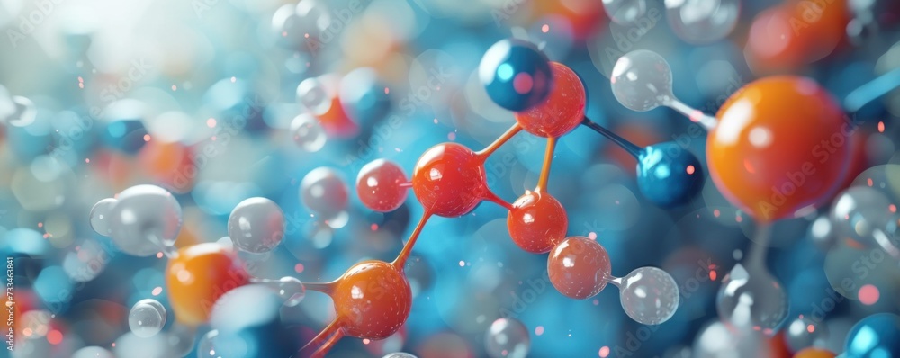 Detailed visualization of molecular bonds, showcasing the elegance of material science. Ideal for illustrating scientific concepts in presentations Detailed visualization of molecular bonds, showcasing the elegance of material science. Ideal for illustrating scientific concepts in presentations