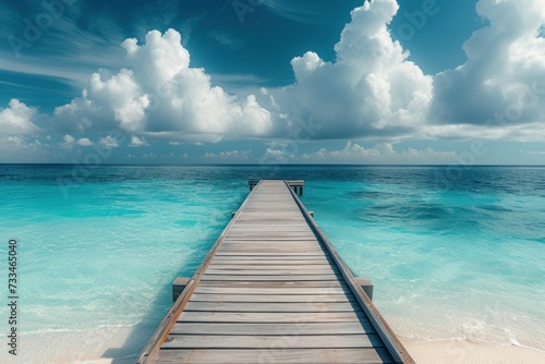 Summer, Travel, Vacation and Holiday concept - Wooden pier © Jam