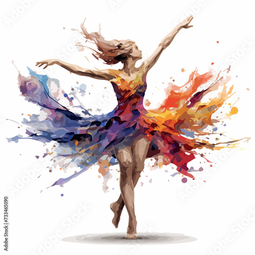 Dancer in cartoon, doodle style. Image for t-shirt, web, mobile apps and ui. Isolated 2d vector illustration in logo, icon, sketch style, Eps 10. AI Generative