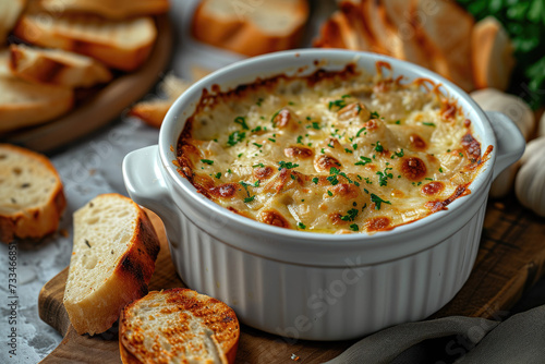 Delicious French Onion Dip Spread, street food and haute cuisine