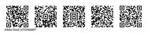 QR code vectors. Scan QR code icon. Digital scanning qr code.