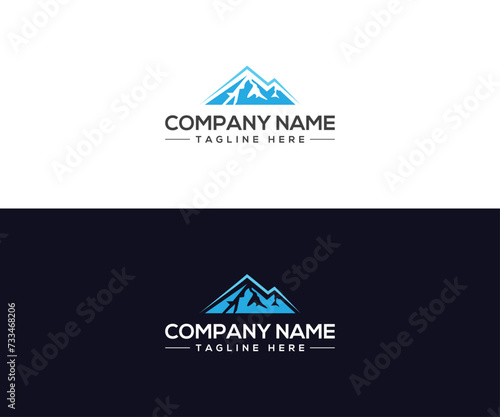 mountain company logo design vector