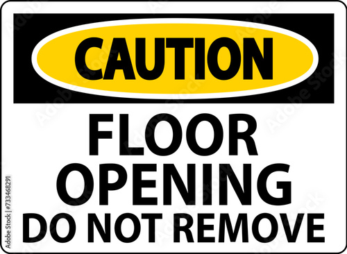 Caution Sign, Floor Opening Do Not Remove