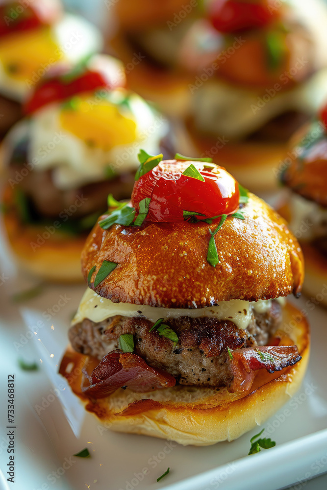 Vibrant French-Inspired Street Scene., street food and haute cuisine Vibrant French-Inspired Street Scene., street food and haute cuisine